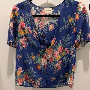 Sezane Floral Print Women's Blouse - Blue size 38